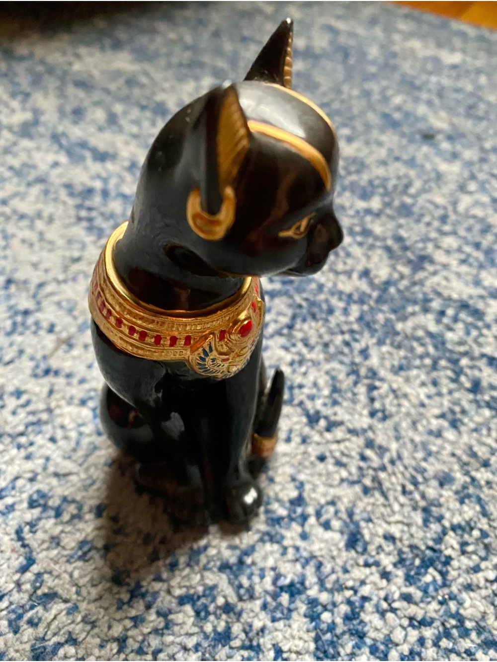 Vtg Lenox EGYPTIAN CAT GODDESS FIGURINE Porcelain Black Gold Accent 1995 Retired - Picture 6 of 12